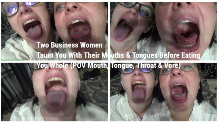 Business Women Taunt With Their mouthes
