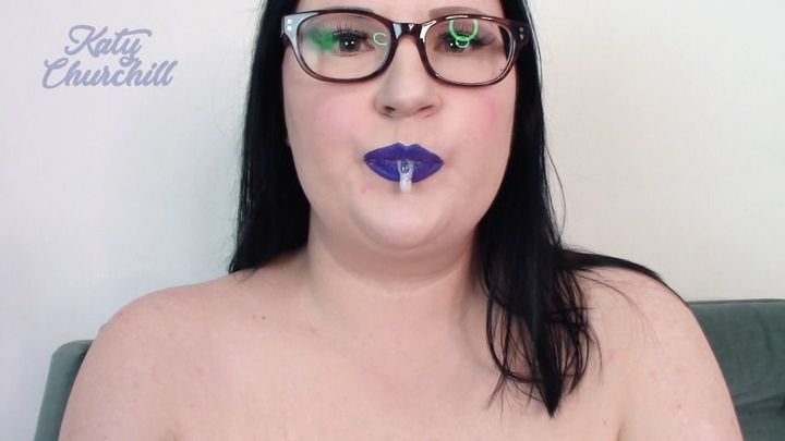 Purple Lip Spit Bubbles Spit Dripping
