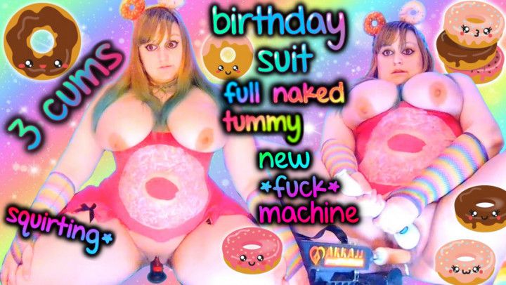 Donut 3 CUMS TUMMY NAKED NEW FUCK MACHiNE 1st TiME SQUiRTiNG