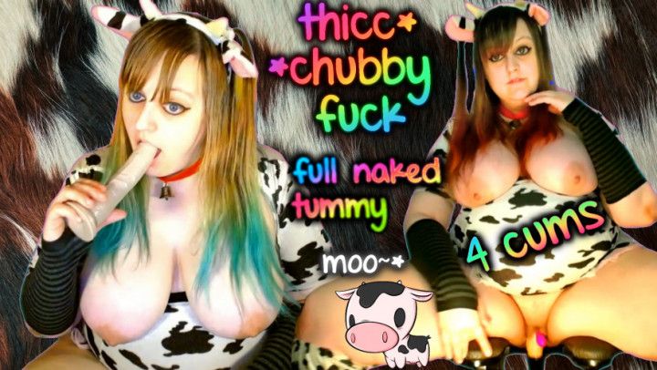 Moo Cow 4 CUMS TUMMY NAKED Cowgirl Chubs