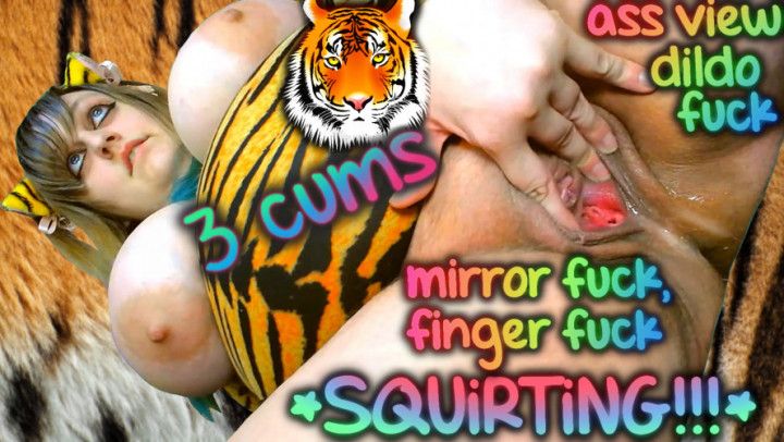 Wild Tiger SQUiRTiNG 3 CUMS Mirror Fuck
