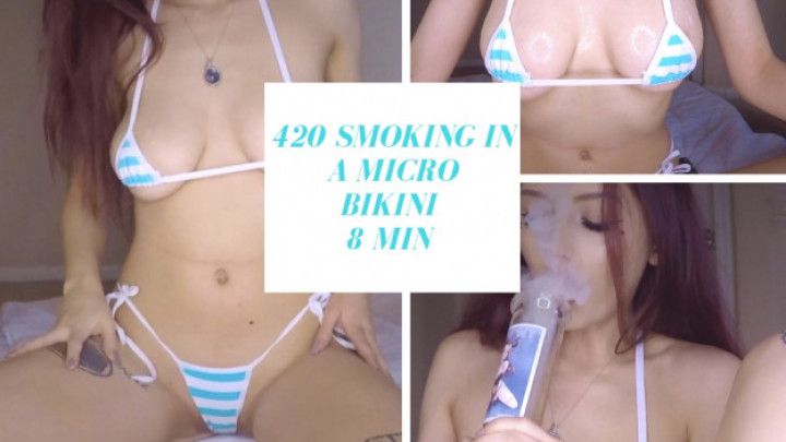 420 Smoking in a Micro Bikini