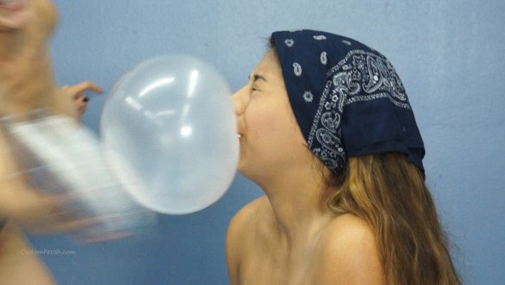 Vivian Blows Bubbles-Gets Pied @ End