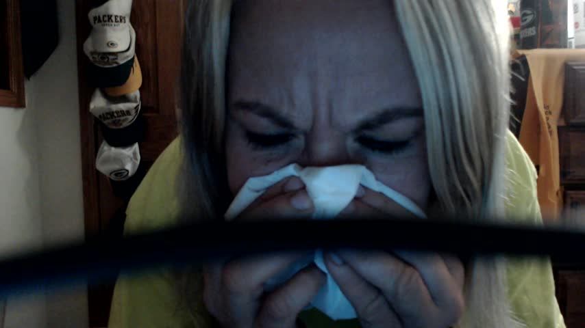 Blowing my nose
