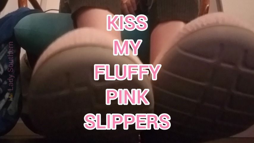 Kiss My Fluffy Pink Slippers