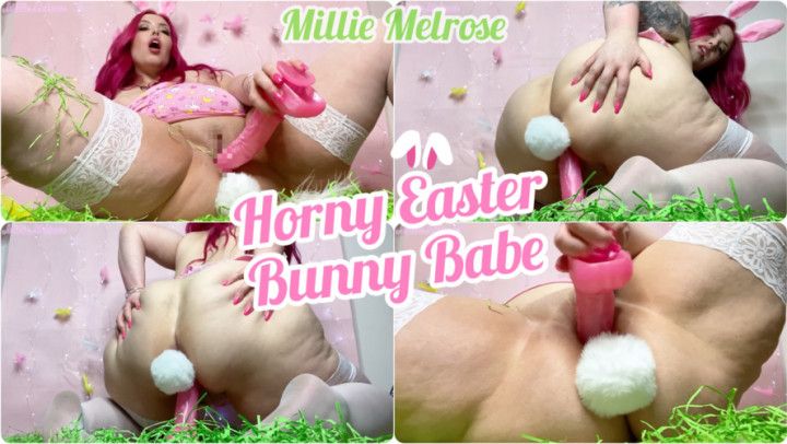 Easter BBW Bunny Babe Fucks Huge Dildo