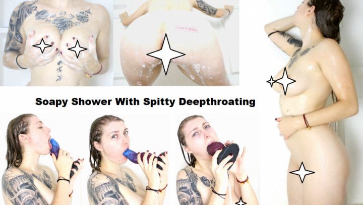 Soapy Shower With Spitty Deepthroating