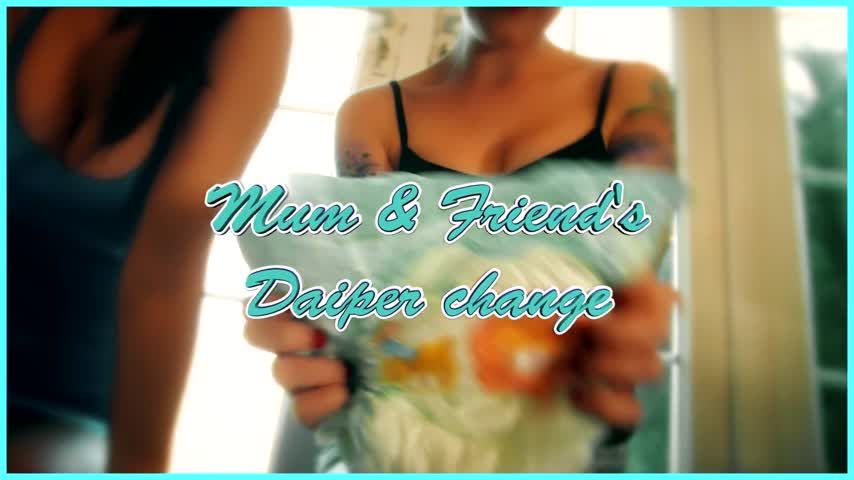Mum And Friend Diaper Change