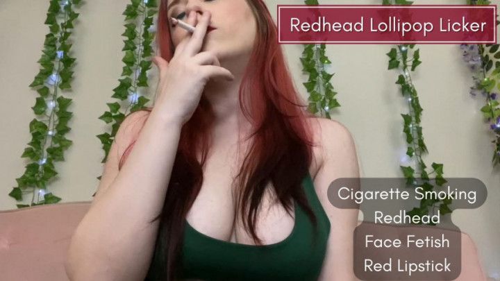 Redhead Goth Girl Smokes Cigarette