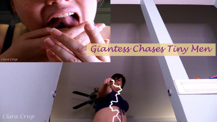 Giantess Chases Tiny Men Through House Before Defeat