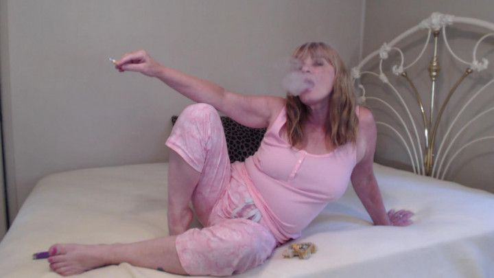 Sexy sultry smoking in my jammies