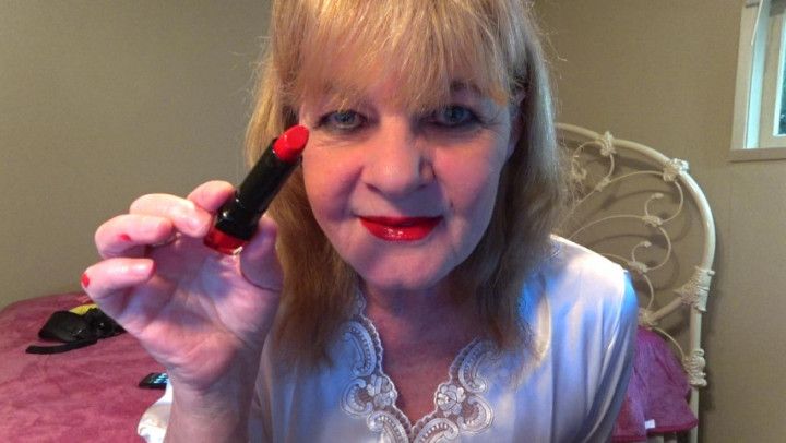 Red hot lipstick application fun