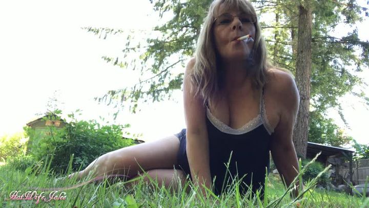 Smoking and masturbating in my backyard