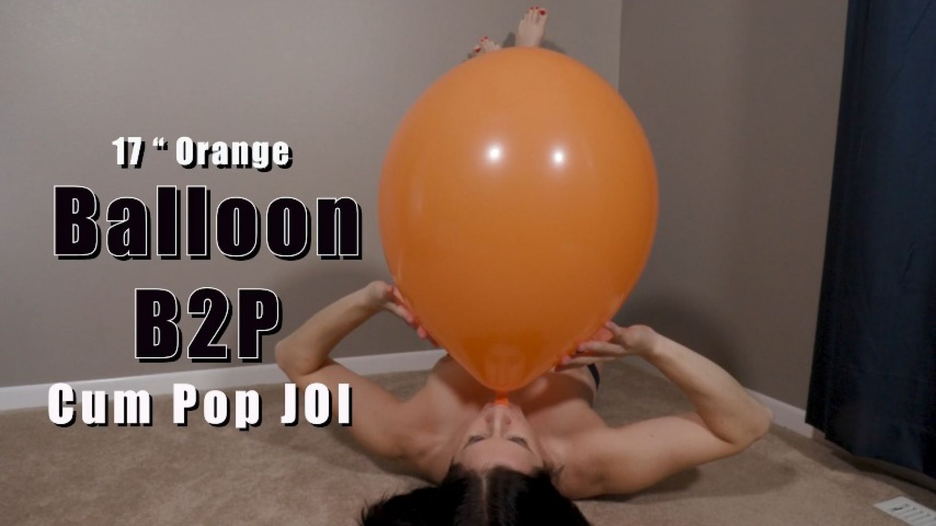 Orange 17 Inch Balloon Blow2Pop Cum Pop JOI