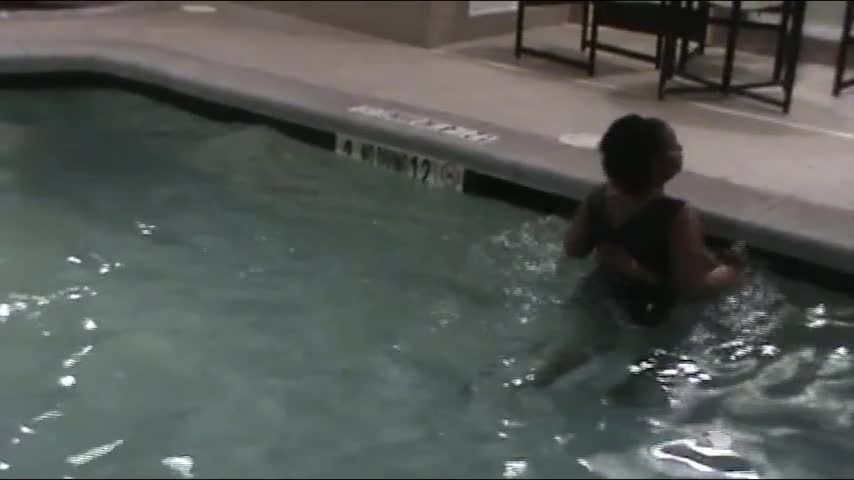 Rene Love Taking A swim After Shoot