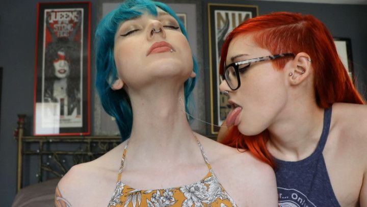 Licking Kiwi's Long Neck