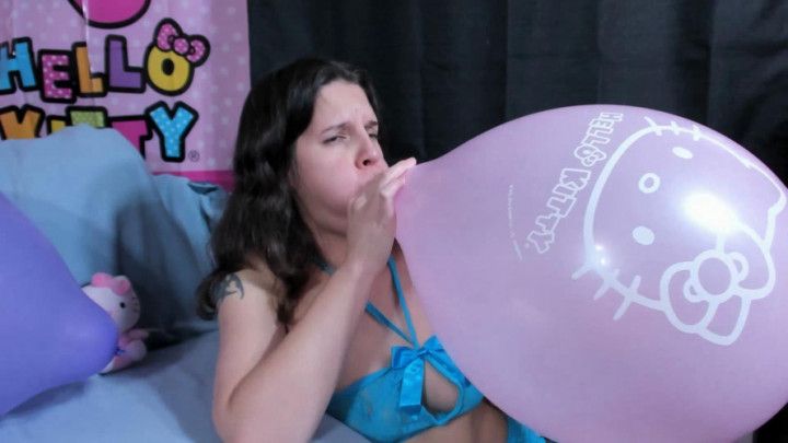 Blowing Up Hello Kitty Balloons