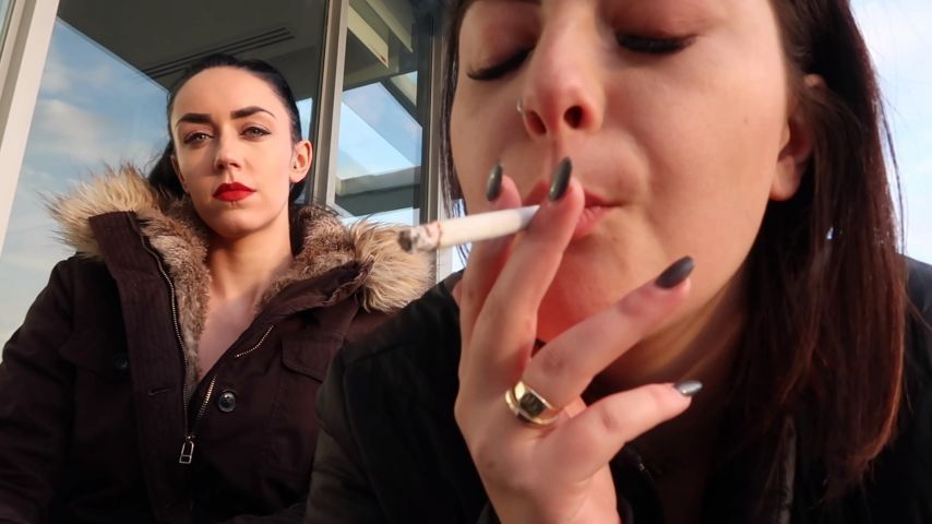 Two Girls Smoking Together