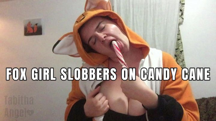 Fox Girl Slobbers Candy Cane