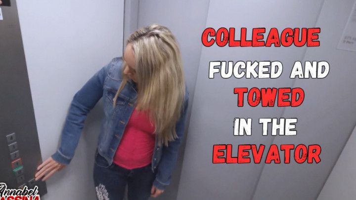Colleague fucked and towed in the elevator