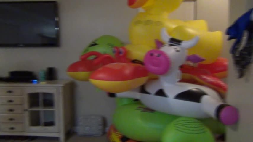 Playing with LOTS of inflatables