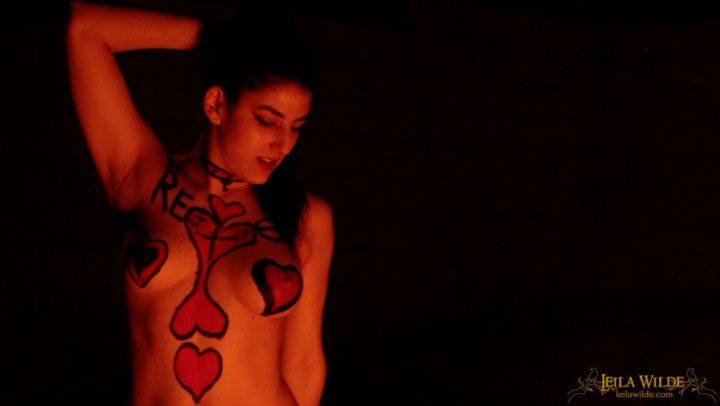 Erotic Firelight Painted Body Worship