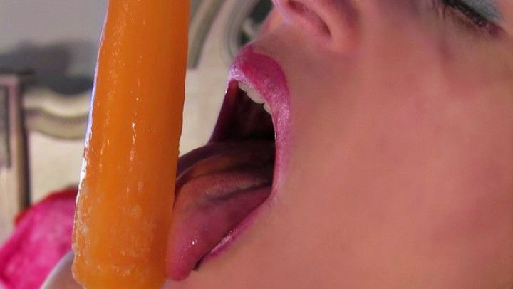 Nikki Licking and Sucking On A Popsicle
