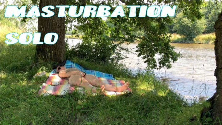 Masturbation alone by the river