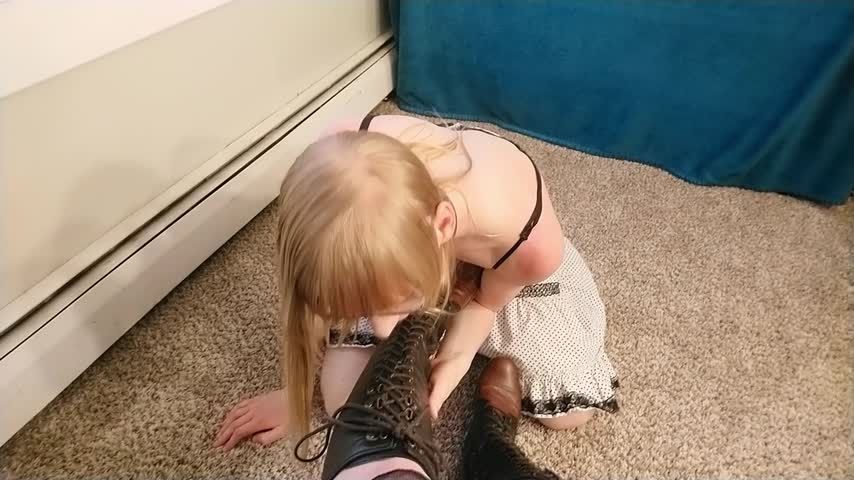 Nora Licks and Grinds on Sky's Boots