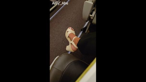 On the plane in high heels