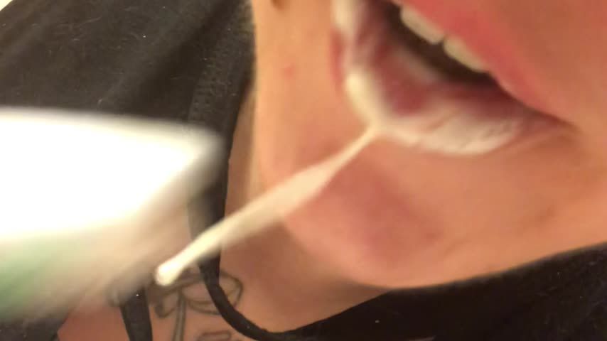 Up Close Tooth Brushing