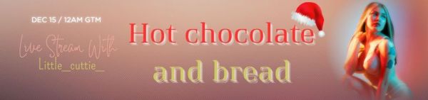 Hot chocolate and bread show image