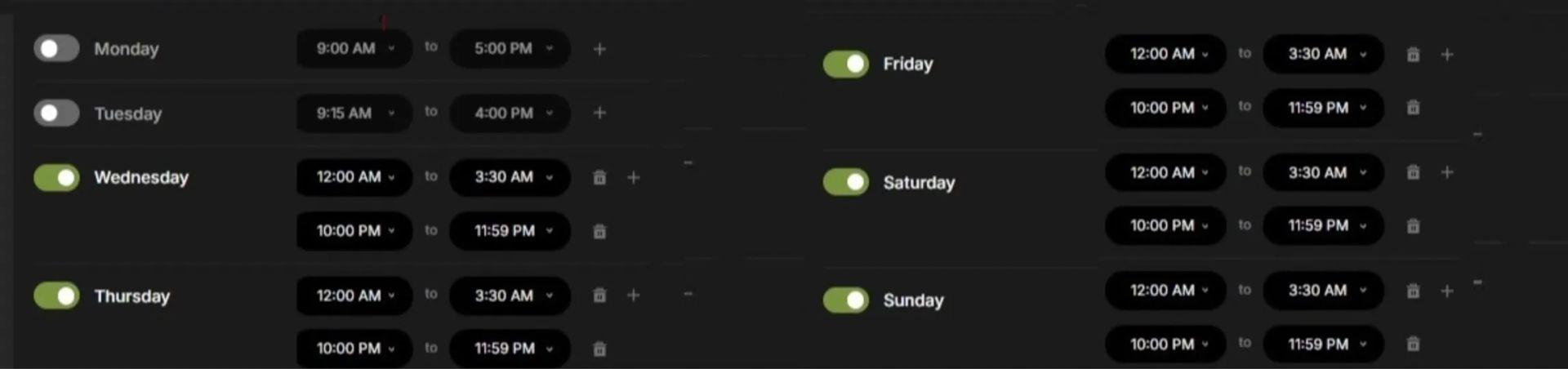 Scheduled show banner