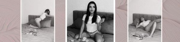 SEXY STUDENT ASSESING HER BODY show image