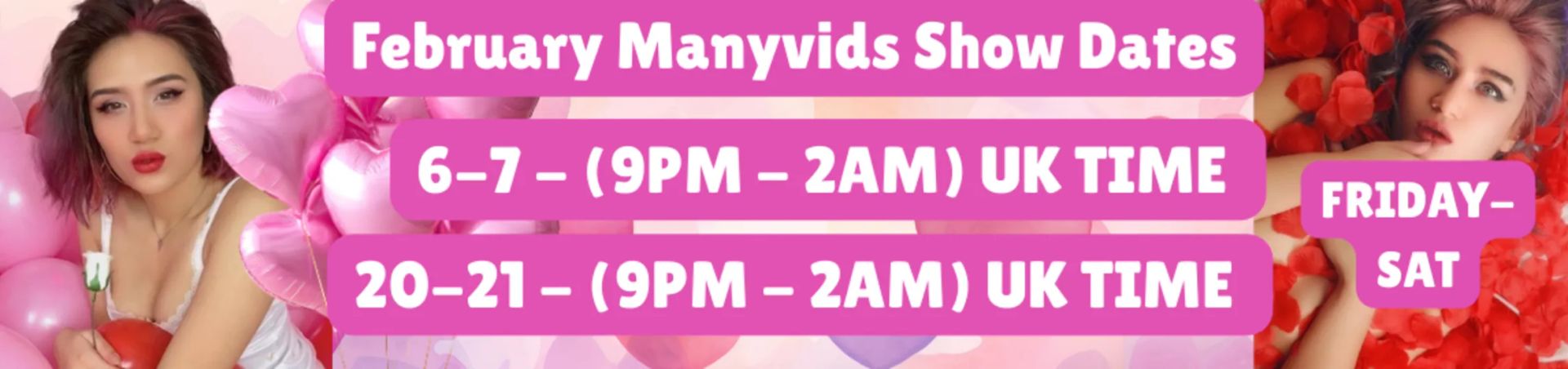 Scheduled show banner