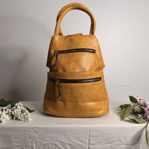 Yellow Backpack Convertible 2 in 1 Strap Design