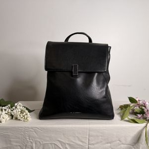 Black Leather Backpack