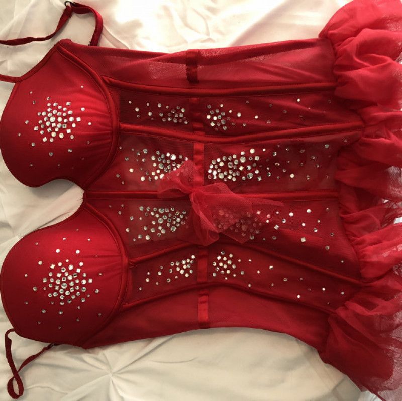 VS Rhinestone Corset WORN ON PORN SET!