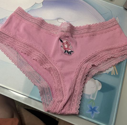 Pink Lace Trim Panties