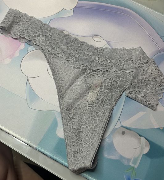 Grey Full Lace Thong