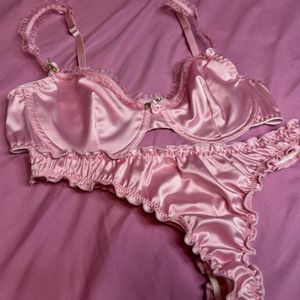 Silky Pink Lingeire Set