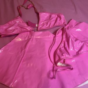 Shiny Pink Lingerie Set