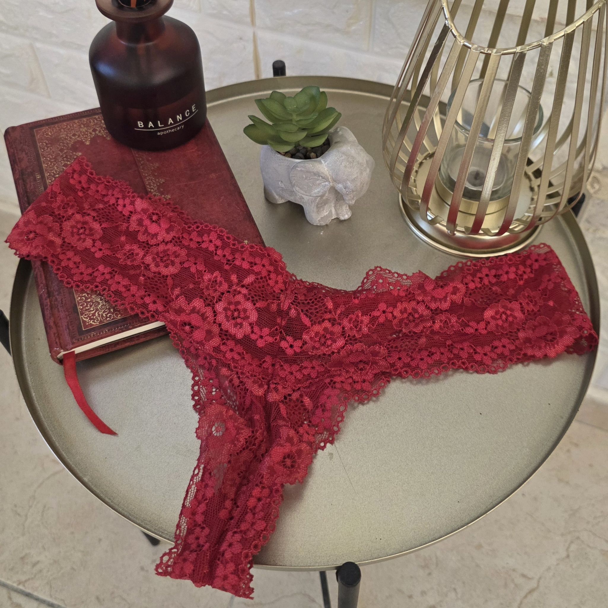 Red Lace Thong