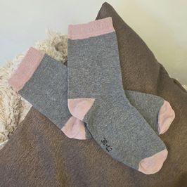 Grey and pink Socks