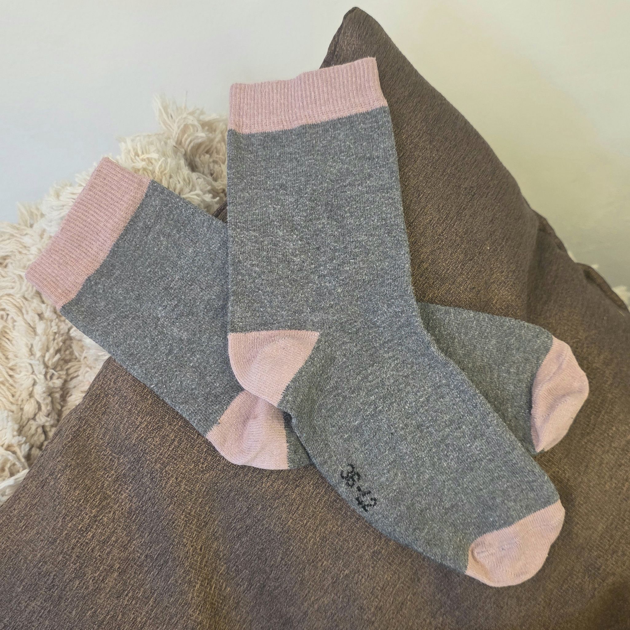 Grey and pink Socks