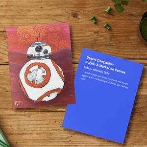 Orange White Astromech Droid 5x7 Art Print