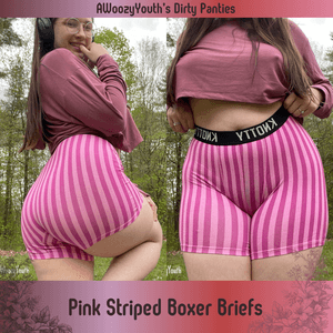 Pink Striped Boxer Briefs Worn 1 Day