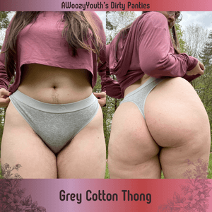 Grey Cotton Thong Worn 1 Day