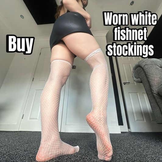 Buy worn white fishnet stockings