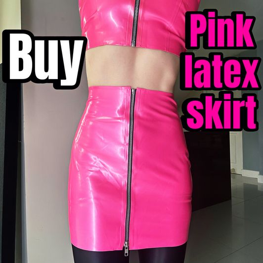 Buy pink latex skirt